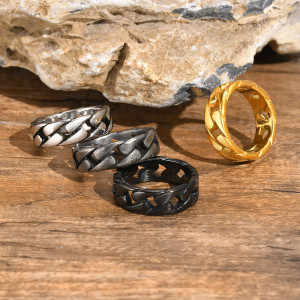 Bague Rock Chaîne Sombre "Lien Éternel" - 4 couleurs au choix !