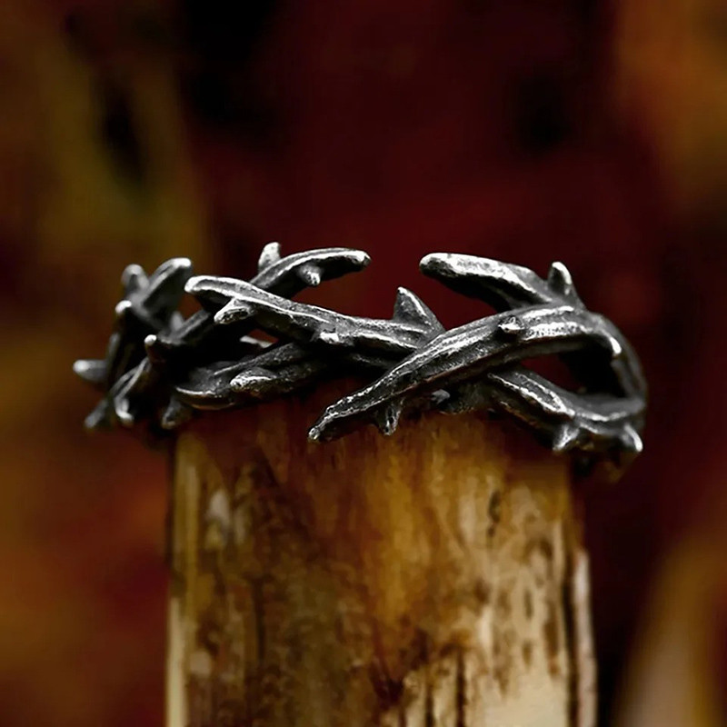 Avant Bague Rock - Ronce Noire "Couronne d'Épines"