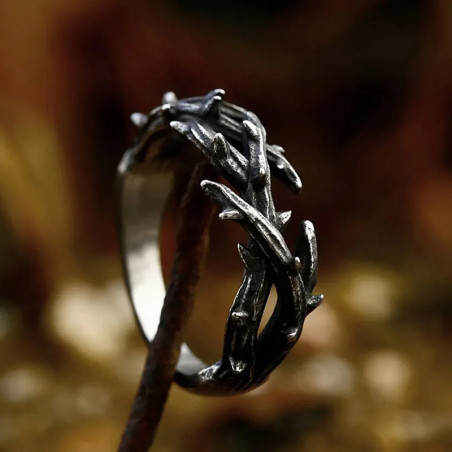 Vue détaillée Bague Rock - Ronce Noire "Couronne d'Épines"