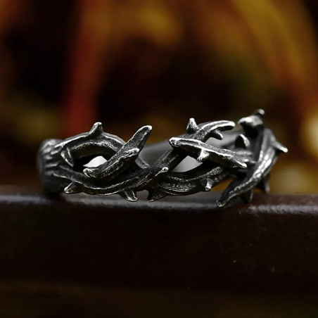 Bague Rock - Ronce Noire "Couronne d'Épines"
