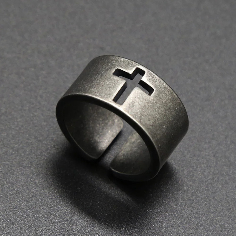 Avant Bague Rock Minimal "Croix Oubliée"