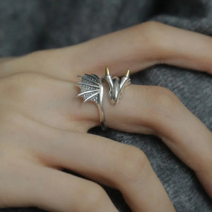 Bague Dragon Mystique "Griffes d’Argent"