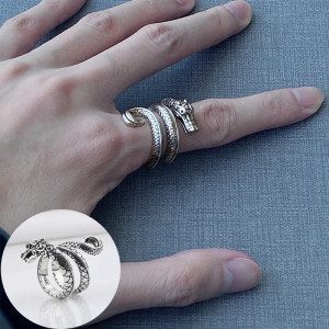 Bague Dragon Nordique "Spirale d’Acier"