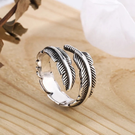 Bague Rock Plumes d’Argent "Esprit Libre"