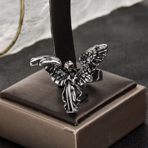 Vue générale Bague Punk Rock "Ange de l’Ombre"