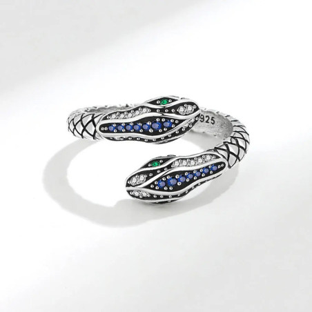 Bague Serpent Saphir "Duo Hypnotique"