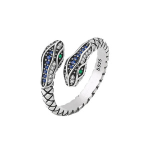 Avant Bague Serpent Saphir "Duo Hypnotique"