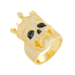 Vue générale Bague Tête de Mort - Crâne Impérial "Trône Éternel" Couleur or