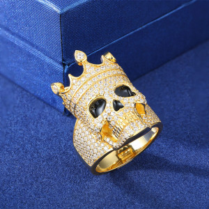 Bague Tête de Mort - Crâne Impérial "Trône Éternel" Couleur Or
