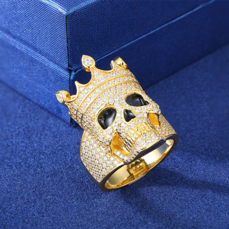 Bague Tête de Mort - Crâne Impérial "Trône Éternel" Couleur Or