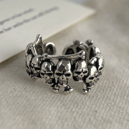 Bague Tête de Mort Légion Macabre - en Argent  Sterling 925