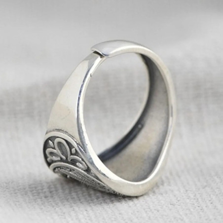 Vue Arrière Bague Tête de Mort "Dollar Maudit" - en Argent  Sterling 925
