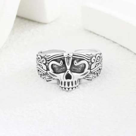 Bague Tête de Mort "Regard Sombre" - en Argent  Sterling 925