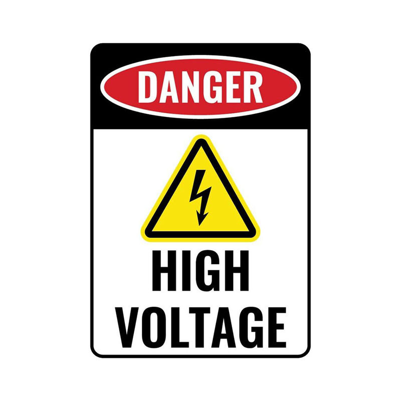 Autocollant PVC - Danger de MORT avec symbole haute tension -  8 cm x 11.5 cm