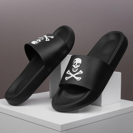 Claquettes Tête de Mort – Jolly Bones - modele couleur crane blanc
