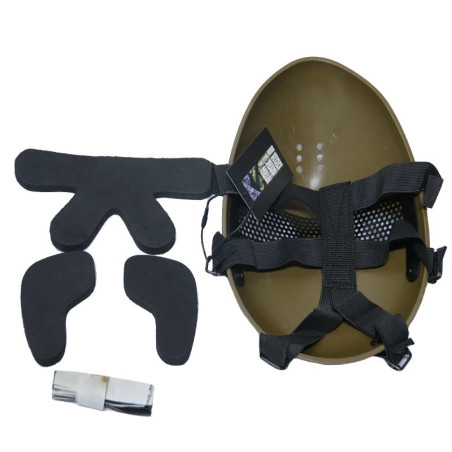Vue complète du Masque Tête de Mort Airsoft – Ghost Unit - couleur kaki