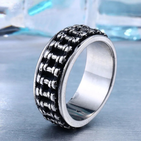 Bague Biker "Chaîne de l'Enfer" Modele 2