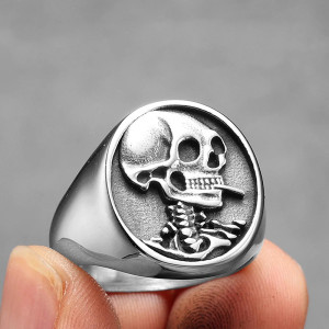 Bague Tête de Mort "Fumeur Maudit"