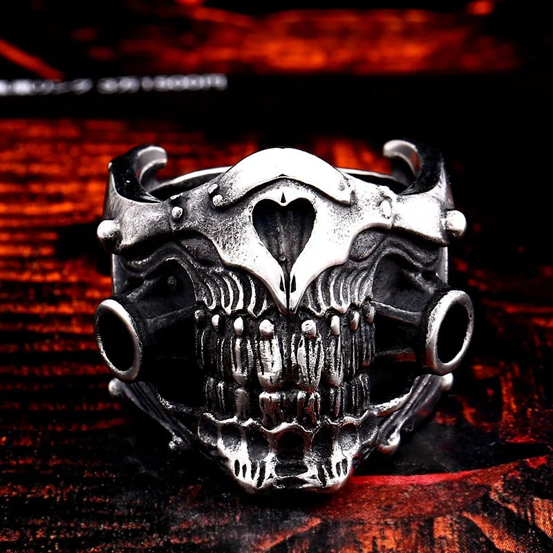 Avant Bague Tête de Mort "Masque de l'Apocalypse"