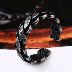 Avant Bague Rock "Chaîne Forgée"