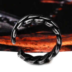 Vue générale Bague Rock "Chaîne Forgée"