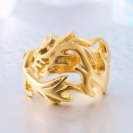 Bague Dragon "Flamme Impériale" Couleur or