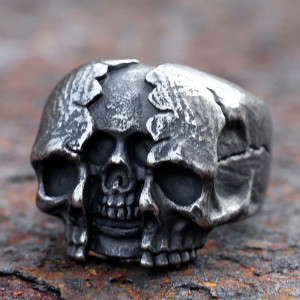 Bague Tête de Mort "Trinité Maudite"