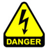 Autocollant PVC - Danger de MORT avec symbole haute tension -  15.4 cm x 17 cm