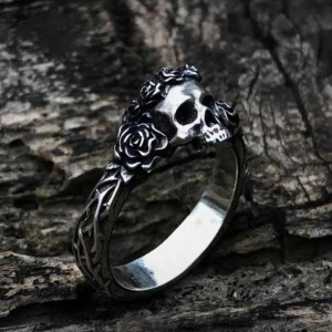 Bague Tête de Mort "Couronne Funèbre"