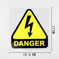 diemension Autocollant PVC - Danger de MORT avec symbole haute tension -  15.4 cm x 17 cm