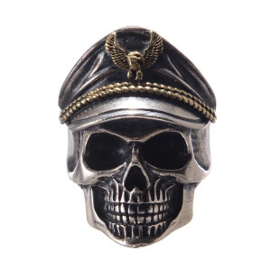 Bague Tête de Mort 'Commandant de l’Ombre' Couleur Noir