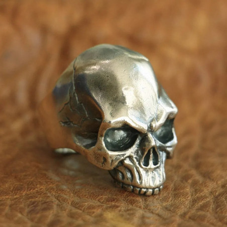 Bague Tête de Mort – "Crâne Fracturé" - en Argent  Stetrling 925 !