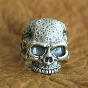 Bague Tête de Mort "Crâne Lunaire" - en Argent  Stetrling 925 !