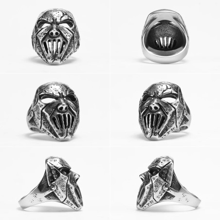Détails de la Bague Tête de Mort 'Masque du Rockeur Damné'