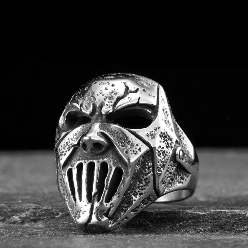 Magnifique Bague Tête de Mort Masque du Rockeur Damné