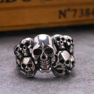 Bague Tête de Mort 'Légion des Damnés'