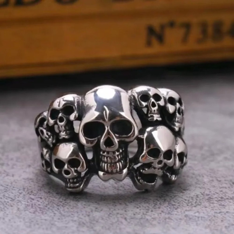 Bague Tête de Mort 'Légion des Damnés'