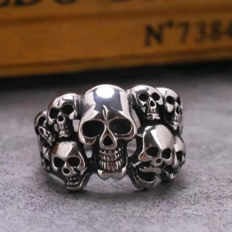 Bague Tête de Mort 'Légion des Damnés'