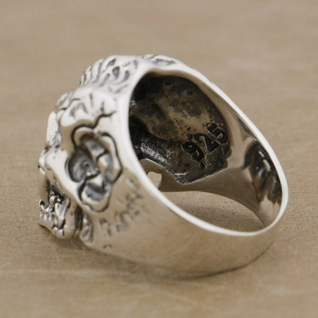Vue Arrière Bague Tête de Mort "Vampire Ancestral" - en Argent  Stetrling 925 !