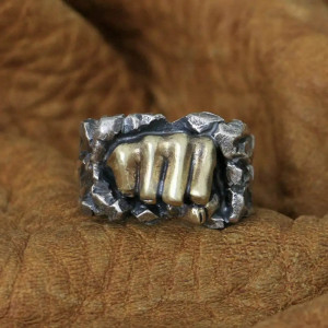 Bague Rock - Poing Fracasseur - en Argent  Stetrling 925 !
