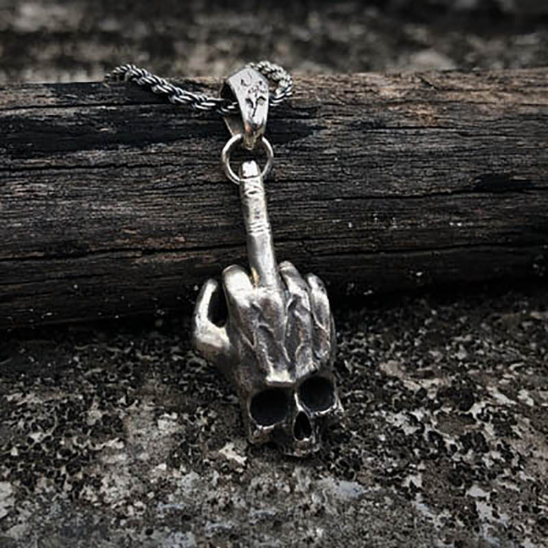 Pendentif tête de mort Horn Heavy Metal