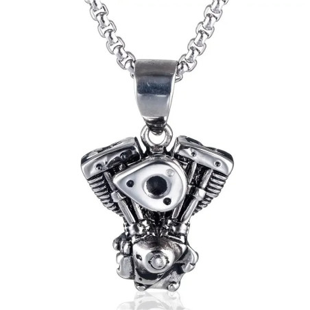 Collier Moteur Biker "Cœur de V-Twin"