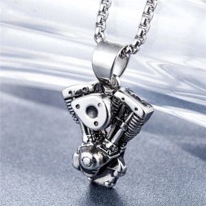 Vue Arrière Collier Moteur Biker "Cœur de V-Twin"