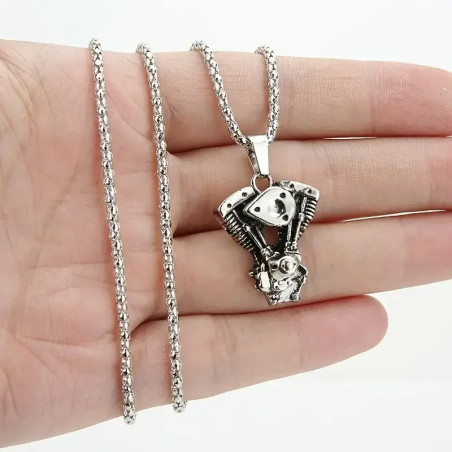 Vue générale Collier Moteur Biker "Cœur de V-Twin"