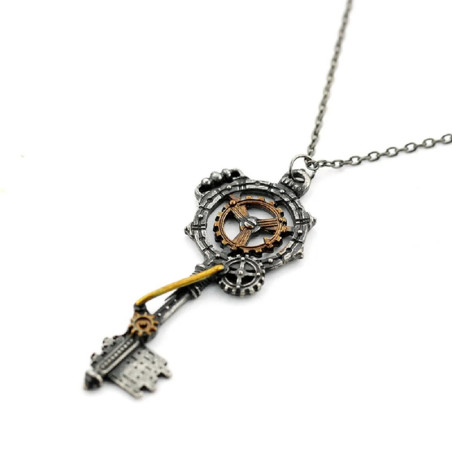 Collier Steampunk "Clé du Mécanisme Oublié"
