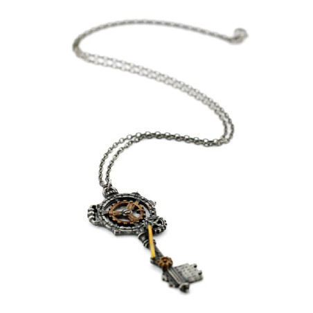 Vue générale Collier Steampunk "Clé du Mécanisme Oublié"