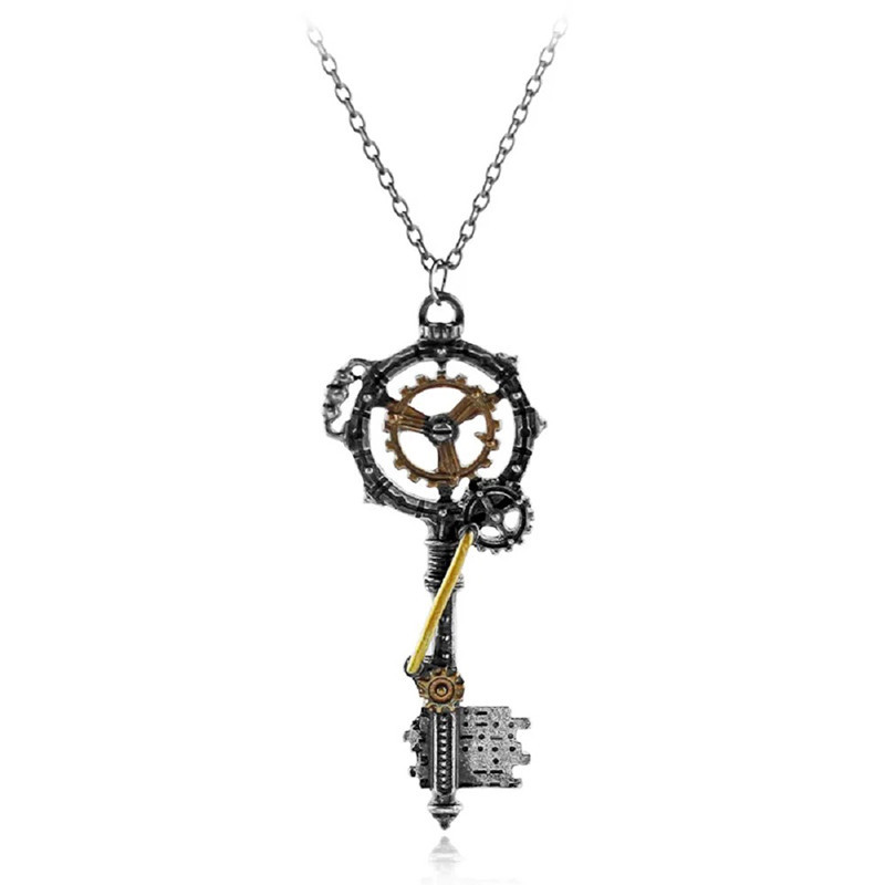 Avant Collier Steampunk "Clé du Mécanisme Oublié"