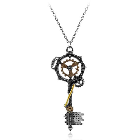 Avant Collier Steampunk "Clé du Mécanisme Oublié"