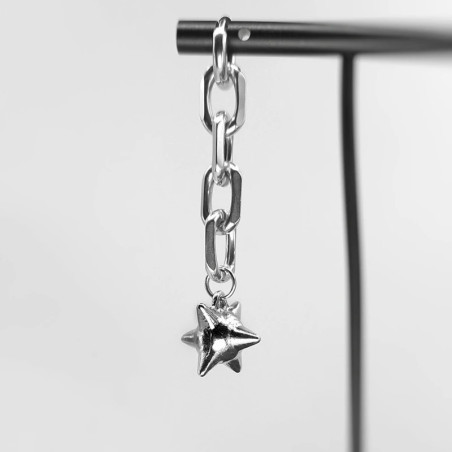Avant Boucle d’Oreille Punk Rock – Chaîne Étoile de Fer
