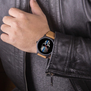 Vue Portée Montre Tête de Mort ""Skull Patriot Black Line""